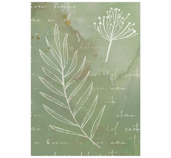 Stamperia Motiv-Strohseide Backgrounds "Flowers and Poems", DIN A6, 8er Set
