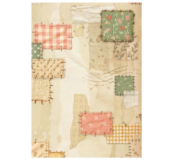 Stamperia Motiv-Strohseide Backgrounds "Cozy Family", DIN A6, 8er Set