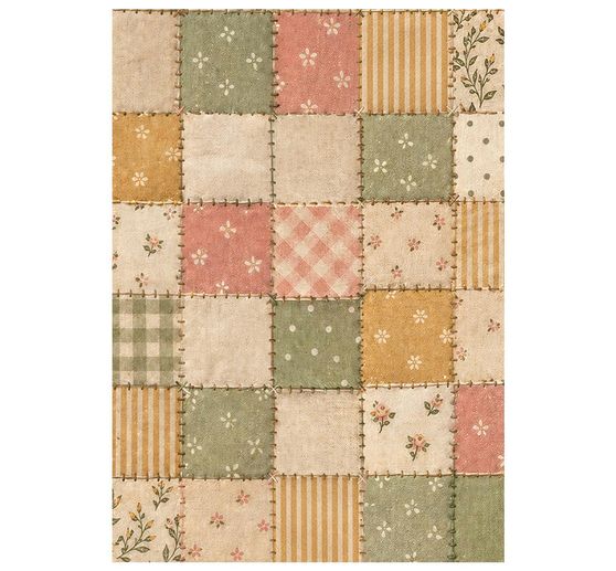 Stamperia Motiv-Strohseide Backgrounds "Cozy Family", DIN A6, 8er Set
