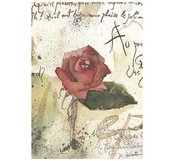 Assortiment de soies de paille &agrave; motifs Stamperia &laquo; Flowers and Poems &raquo;, DIN A6, set de 8 pi&egrave;ces