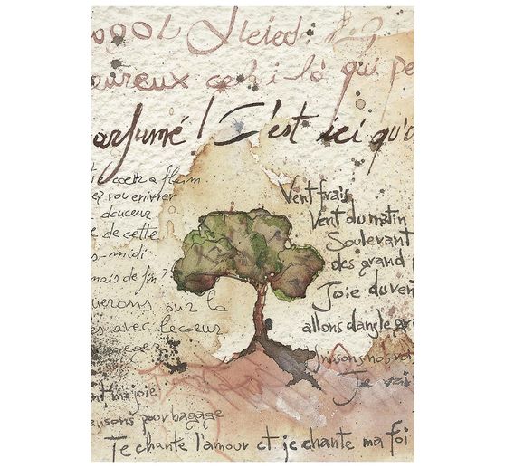 Assortiment de soies de paille &agrave; motifs Stamperia &laquo; Flowers and Poems &raquo;, DIN A6, set de 8 pi&egrave;ces