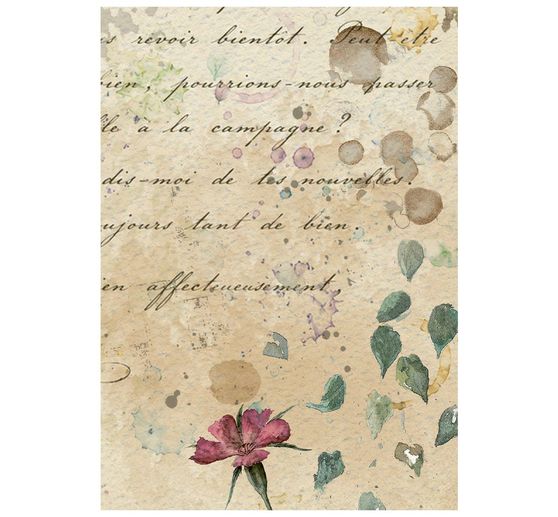 Assortiment de soies de paille &agrave; motifs Stamperia &laquo; Flowers and Poems &raquo;, DIN A6, set de 8 pi&egrave;ces