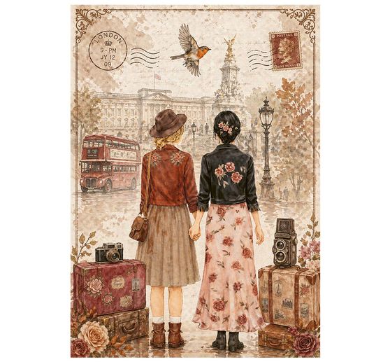 Stamperia Motiv-Strohseiden Sortiment "Our Way", DIN A6, 8er Set
