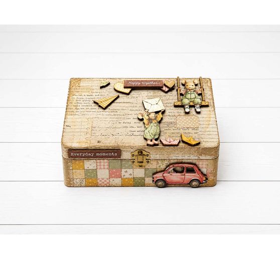 Stamperia Motiv-Strohseiden Sortiment "Cozy Family", DIN A4 , 6er-Set