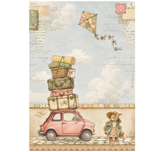 Stamperia Motiv-Strohseiden Sortiment "Cozy Family", DIN A4 , 6er-Set