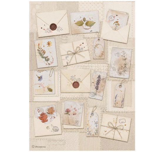 Stamperia Motief strozijde assortiment "Flowers and Poems", DIN A4, set van 6