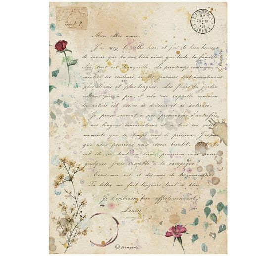 Stamperia Motief strozijde assortiment "Flowers and Poems", DIN A4, set van 6