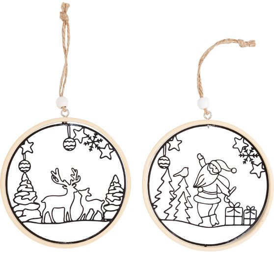 VBS Decoratiering met metalen motief "Kerstman & herten"
