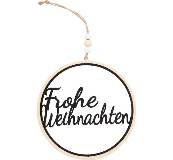 VBS Houten ring met opschrift "Frohe Weihnachten"