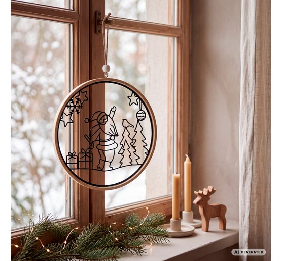 VBS Decoratiering met metalen motief "Kerstman"