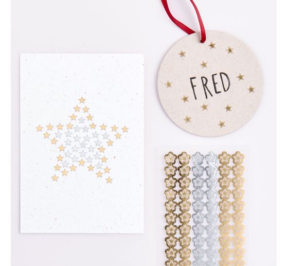 Mini Foliensticker Sterne, Gold & Silber