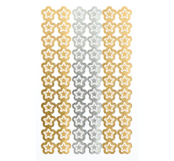 Mini Foliensticker Sterne, Gold & Silber