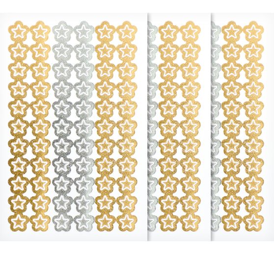 Mini Foliensticker Sterne, Gold & Silber