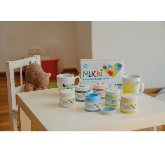 MUCKI Porzellan-Fingerfarbe, 6 x 150 ml