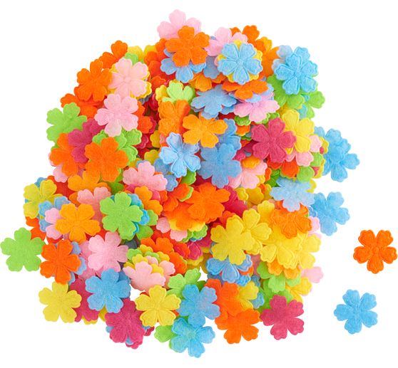 Pi&egrave;ces &agrave; disperser en feutrine VBS XXL &laquo; Fleurs &raquo;