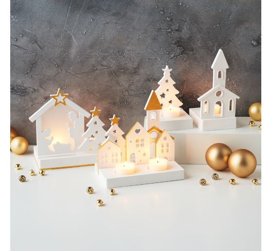 Silicone casting mould "Christmas crib", with plug-in edge