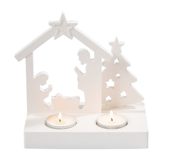 Silicone casting mould "Christmas crib", with plug-in edge