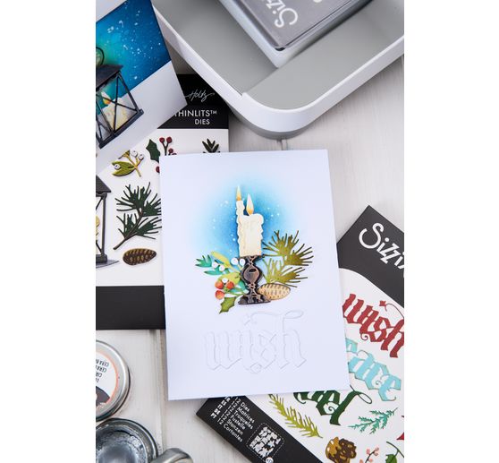 Gabarit d&rsquo;estampe Sizzix Thinlits &laquo; Winter Candlelight by Tim Holtz &raquo;
