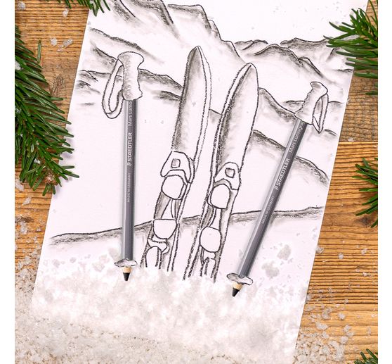 STAEDTLER Houtskoolpotloden "Mars Lumograph" charcoal 100C, 4 delig