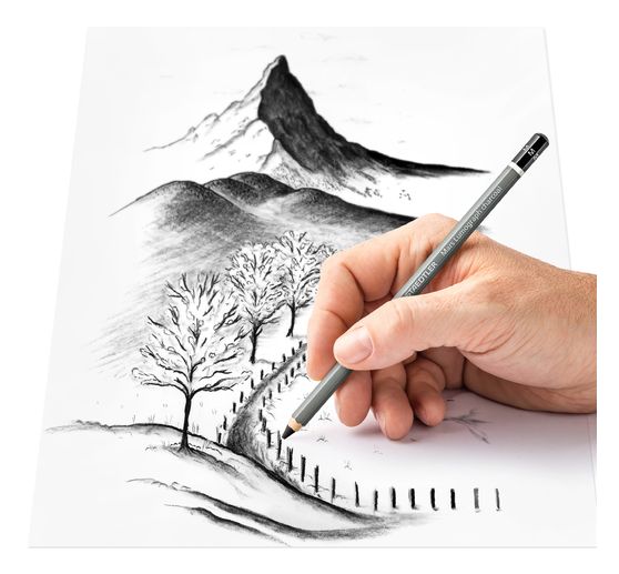 STAEDTLER Houtskoolpotloden "Mars Lumograph" charcoal 100C, 4 delig