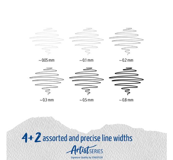 STAEDTLER Pigment Liner, Schwarz, 6er-Set