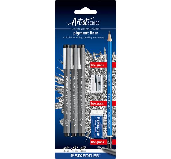 STAEDTLER Pigment Liner set, 6 delig