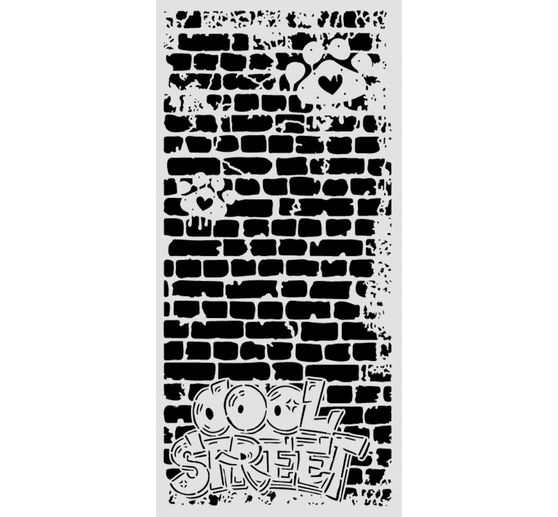 Stamperia Schablone "Furry Friends 2 - Cool Street Bricks", 12 x 25 cm