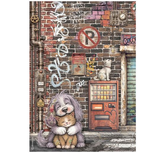 Stamperia Motief strozijde assortiment "Furry Friends 2", DIN A4, set van 6