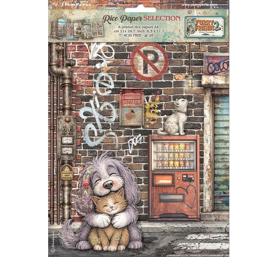 Stamperia Motief strozijde assortiment "Furry Friends 2", DIN A4, set van 6