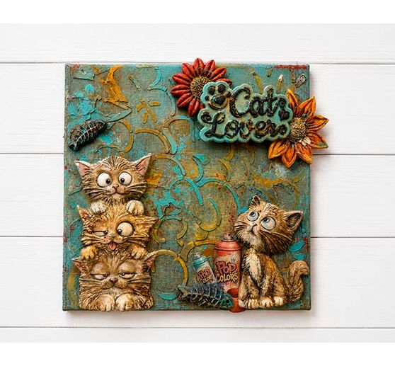 Stamperia Silicone mould A5 "Furry Friends 2 - Cats"