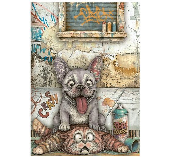 Stamperia Motief strozijde assortiment "Furry Friends 2", DIN A6, set van 8
