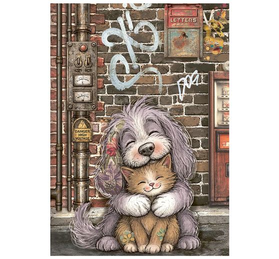 Stamperia Motief strozijde assortiment "Furry Friends 2", DIN A6, set van 8