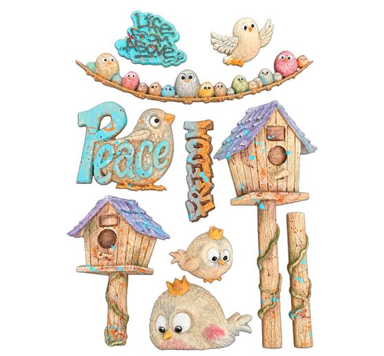 Stamperia Silicone mould A5 "Furry Friends 2 - Birds"