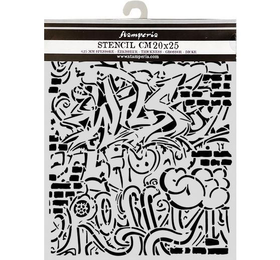 Stamperia Schablone "Furry Friends 2 - Graffiti", 20 x 25 cm