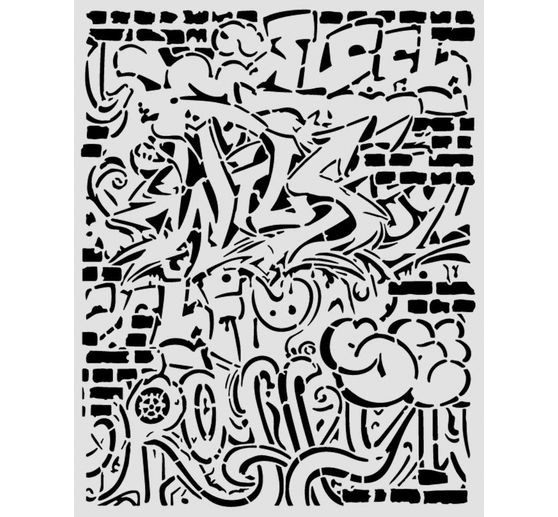 Stamperia Schablone "Furry Friends 2 - Graffiti", 20 x 25 cm