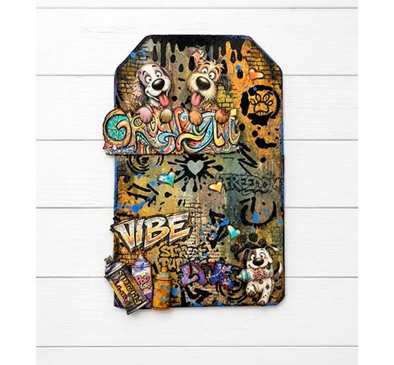 Stamperia Schablone "Furry Friends 2 - Ink Splatters", 12 x 25 cm