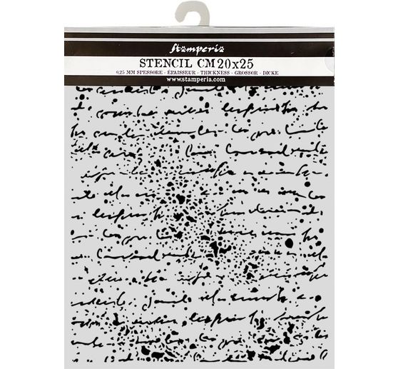 Stamperia Sjabloon "Cosmos - Handwriting", 20 x 25 cm