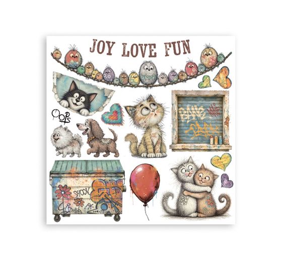 Assortiment de Rub On Stamperia &laquo; Furry Friends 2 &raquo;