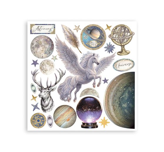 Assortiment de Rub On Stamperia &laquo; Cosmos &raquo;