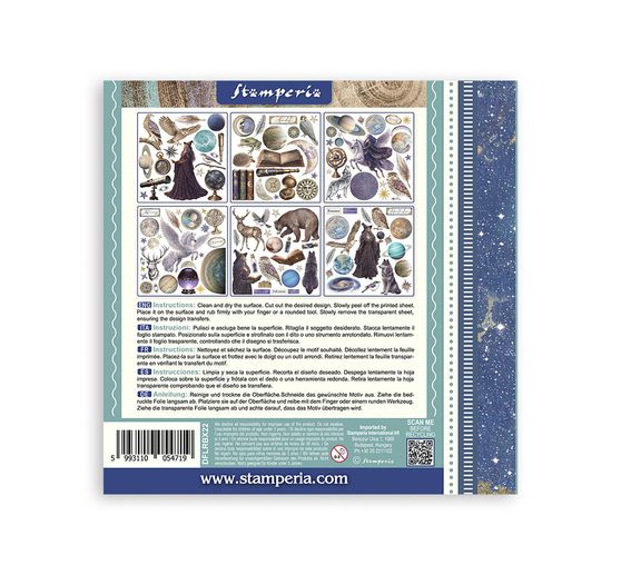 Assortiment de Rub On Stamperia &laquo; Cosmos &raquo;