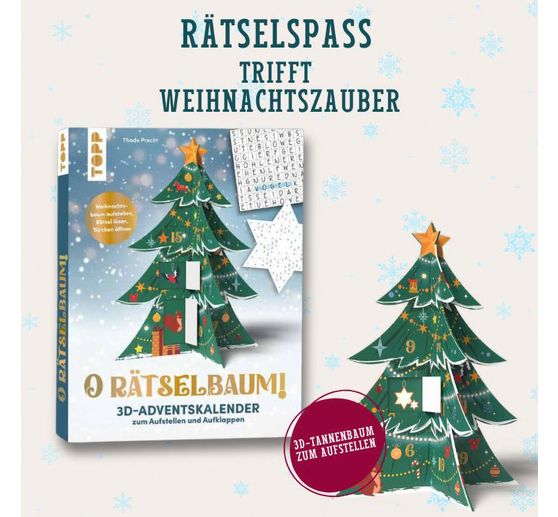 3D Advent calendar "O R&auml;tselbaum" for standing up and unfolding