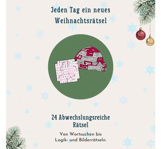 3D Advent calendar "O R&auml;tselbaum" for standing up and unfolding