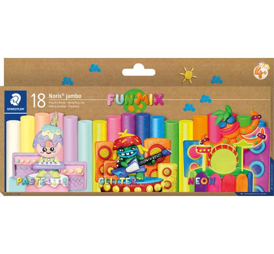 STAEDTLER Plastilin-Knete "Noris jumbo - FunMix", 18 Farben