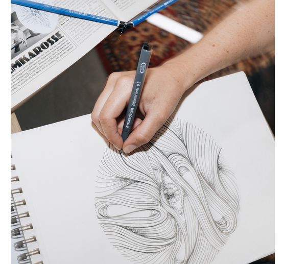 STAEDTLER Pigment Liner, Schwarz, 6er-Set