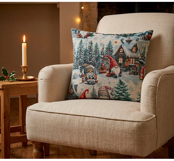 Gobelin-Stoff mit Lurex "Snowy Gnomes"