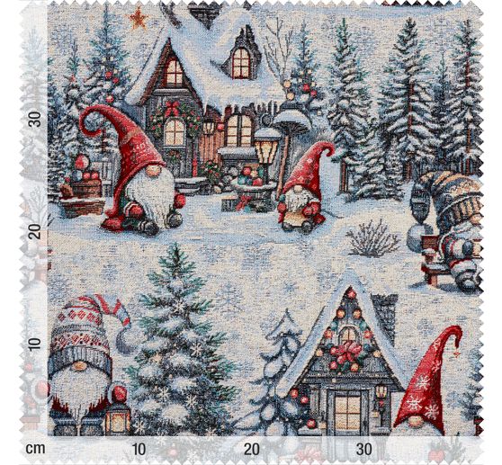 Gobelin-Stoff mit Lurex "Snowy Gnomes"