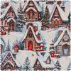 Gobelin-Stoff mit Lurex "Snowy Village"