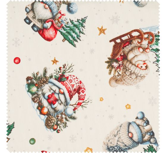 Tissu &agrave; motif aspect lin au m&egrave;tre &laquo; Christmas Wonderland &raquo;