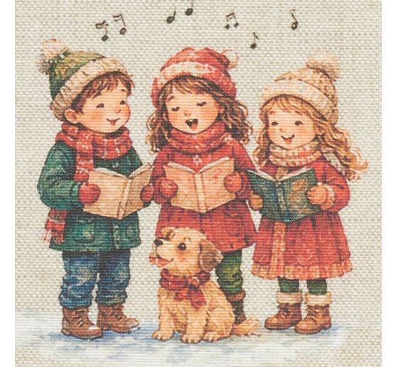 Baumwoll-Stoff "Weihnachtskinder Nostalgie", Acryl beschichtet