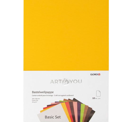 Bastelwellpappe "Basic", 25 x 35 cm, 10 Blatt